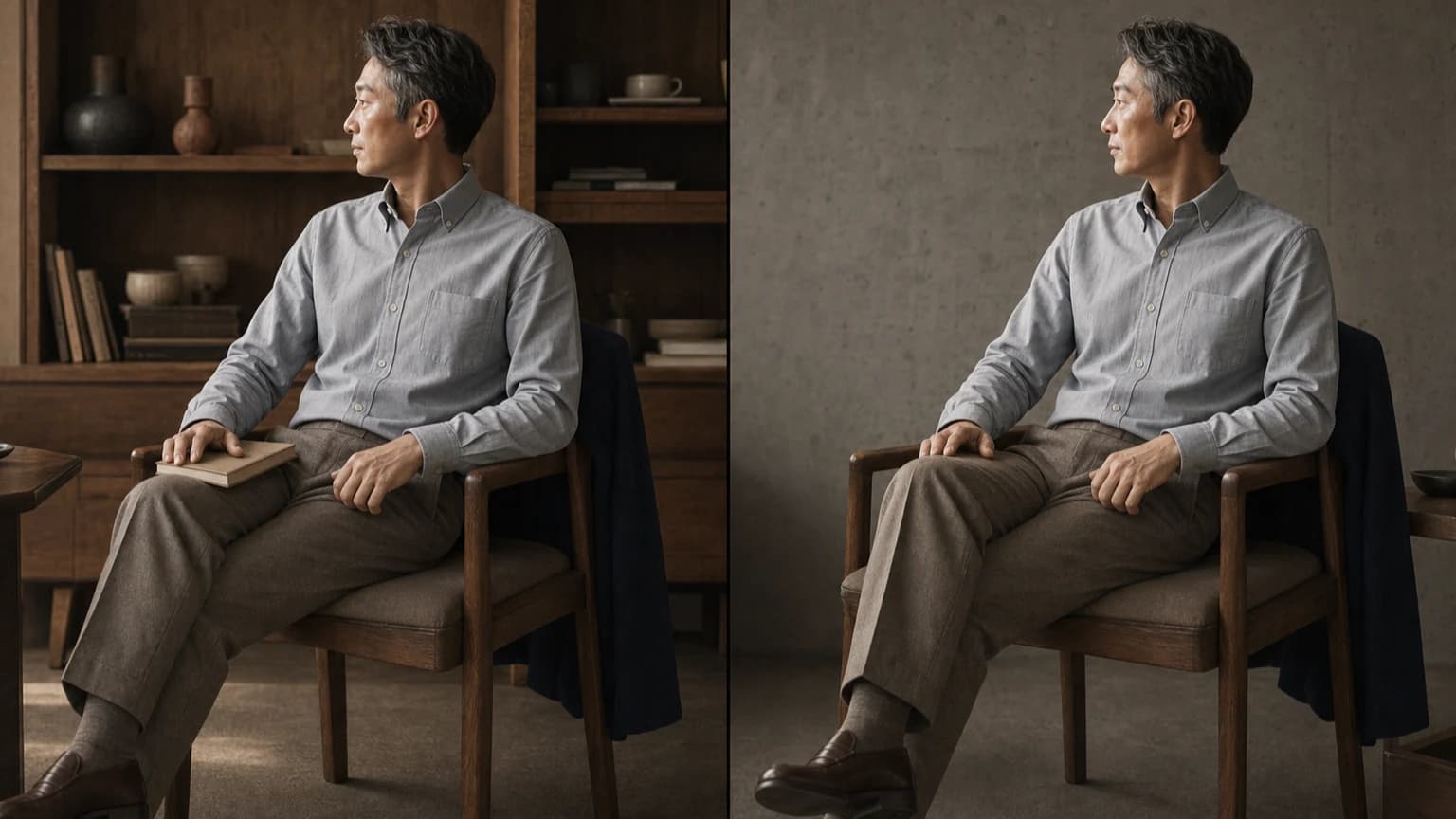 남자 옷 색 조합 기본: 밝기 차 두는 법과 체크·질감 섞기 대표 이미지
