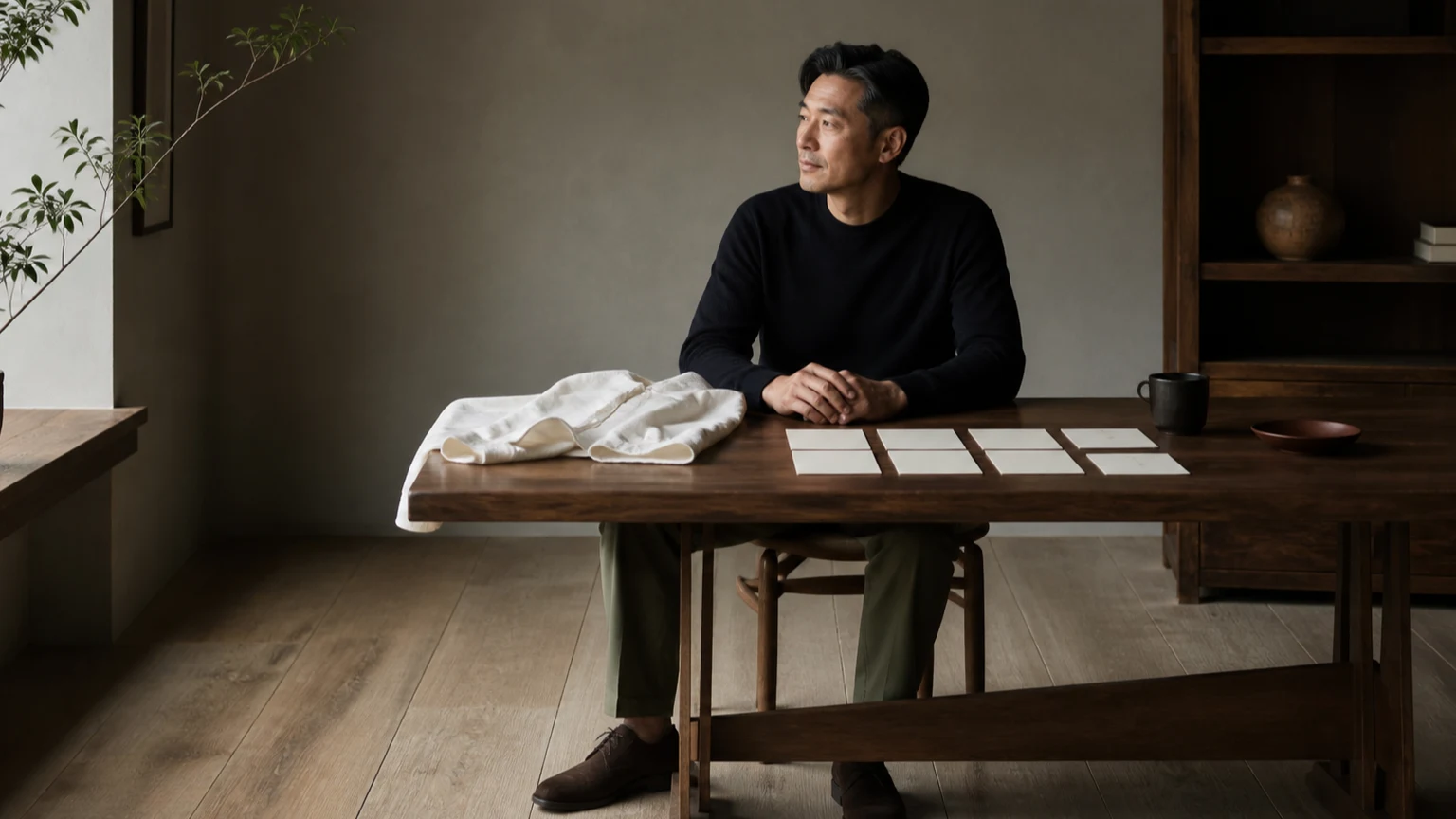 셔츠 관찰 메모를 보고 다음 행동을 차분히 고르는 장면